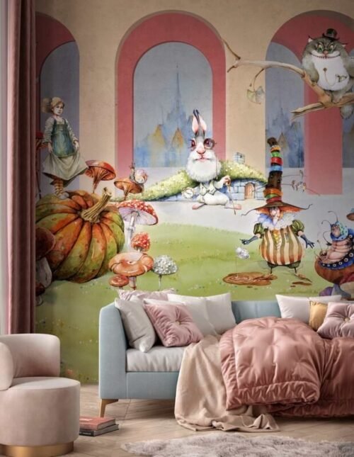 Papier peint Alice personnalisé sur mesure, fabrication en 10 jours