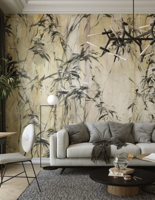 Papier peint Bambus personnalisable 500x300 cm vinyle ou toile