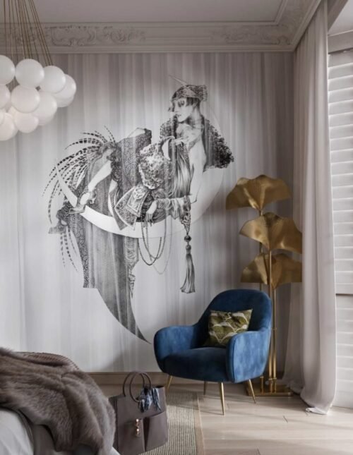 Papier peint Coco personnalisable, 500x300 cm, 65€ à 85€ le m²