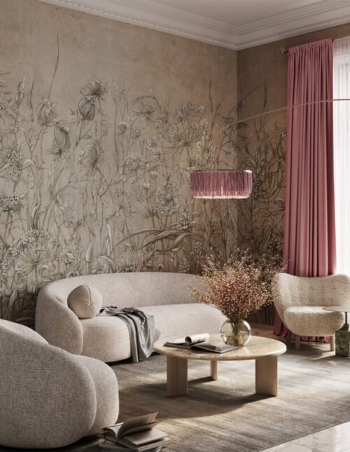 Papier peint Gardenia personnalisable 85€/m², fabrication en 10 jours