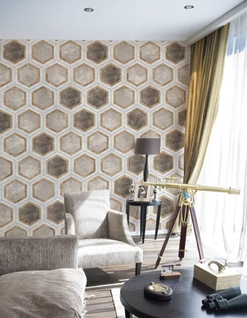 Papier peint Honey Comb personnalisable en interlining ou vinyle