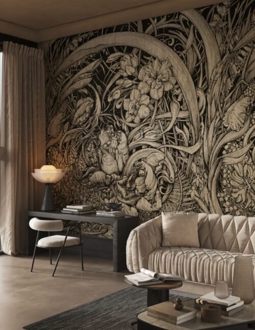Papier peint Notte personnalisable en interlining ou vinyle, 500x300 cm
