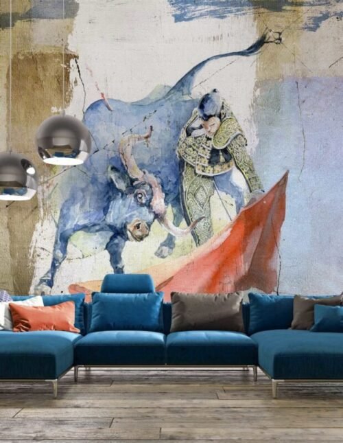Papier peint Torero personnalisable 500x300 cm, fabrication 10 jours, express 4 jours, à partir de 65€/m².