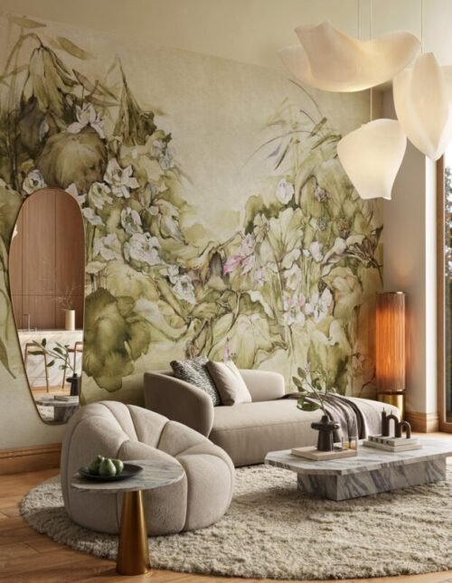 Papier peint Verde sur mesure 500x300 cm, impression vinyle ou interlining