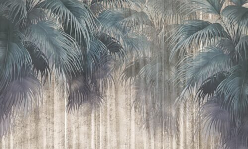 Papier peint Palm Forest bleu vert décoration murale nature
