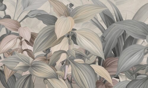 Papier peint Sublime Harmony vert, rose et multicolore