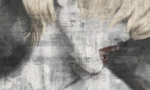 Papier peint Unspoken en gris, noir, or et multicolore