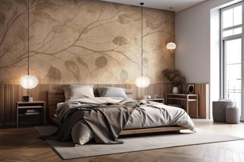 Papier peint brun au motif organique Tangled Limbs 2