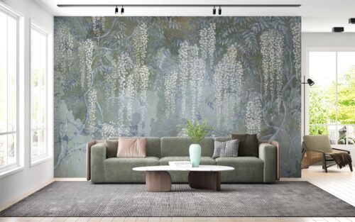 Papier peint Grapevine Elegance 4 bleu vert multicolore