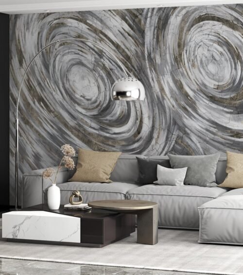 Papier peint Vanguard Galaxy gris noir or avec motif étoilé