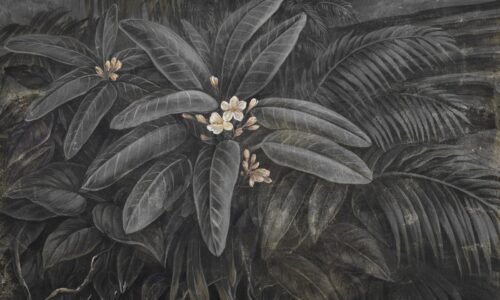 Papier peint Gloom bloom gris noir motif floral décoratif