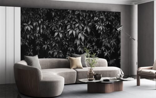 Papier peint Opulent Oasis 3 gris noir blanc motif géométrique