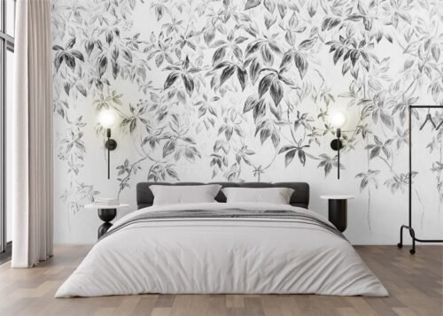 Papier peint Opulent Oasis 4 en noir et blanc, motif géométrique