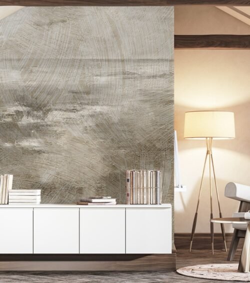 Papier peint Maunder brun avec motif géométrique discret
