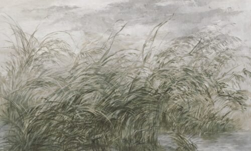 Papier peint Early Dawn 2 gris vert multicolore