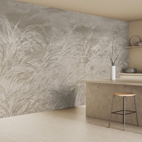 Papier peint brun Early Dawn 4 avec motif géométrique discret