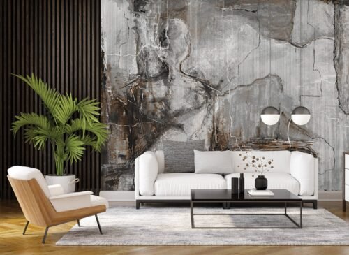 Papier peint Musked skin gris marron multicolore pour intérieur