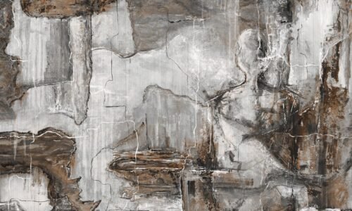 Papier peint Musked skin gris marron multicolore pour intérieur