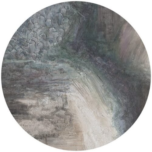 Cercle décoratif mural imprimé sur toile autocollante, trois tailles disponibles.