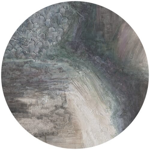 Papier peint cercle Aurora Mist sur toile autocollante