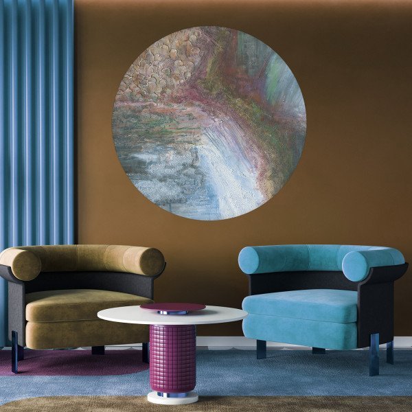 Papier peint cercle Aurora Mist 3, décoration murale autocollante