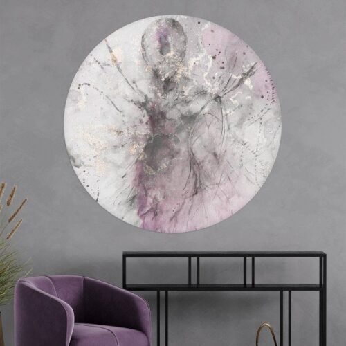 Papier peint cercle In My Mind, motif géométrique noir et blanc