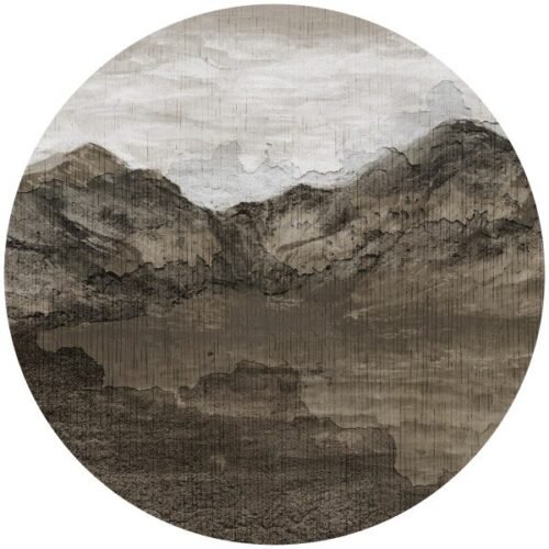 Papier peint cercle Bulky Peaks 2, décoration murale autocollante ou classique