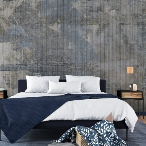 Papier peint Stone Pulse 2 bleu multicolore sur mur