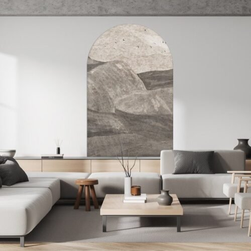 Papier peint Stone Flow avec motif d'arche en pierre naturelle