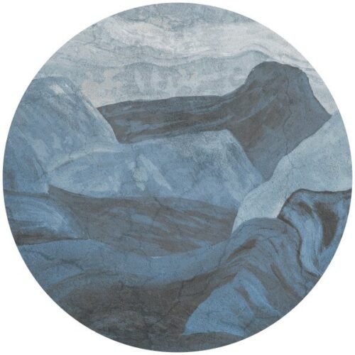 Cercle décoratif Stone Flow 3 en toile autocollante, taille 100 cm