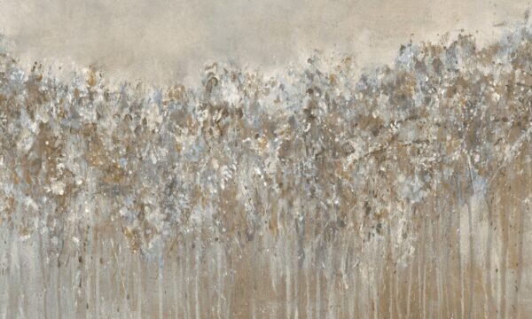 Papier peint Spring Chaplet marron et bleu avec motifs floraux