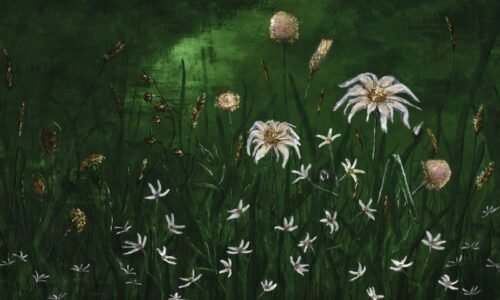 0117-4-RE-COLD-FLOWERS_web-mockup-1.jpg Papier peint Cold Flowers 4 vert multicolore avec motifs floraux