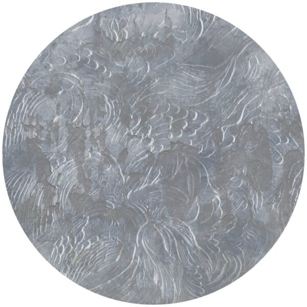 Papier peint cercle Fayla Form 3, motif géométrique noir et blanc