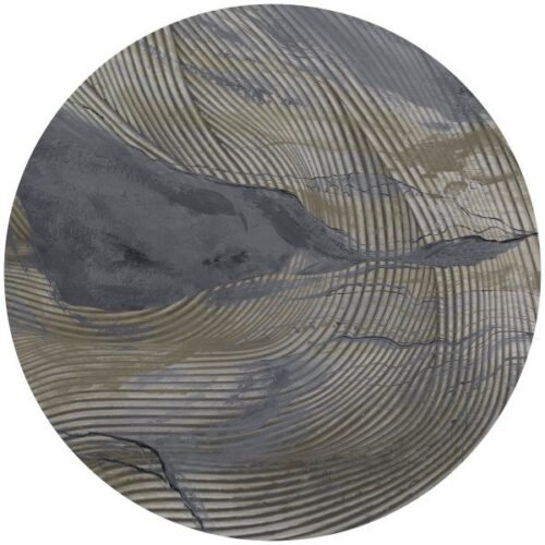 Cercle décoratif Wave Lines 3 sur fond blanc, motif géométrique