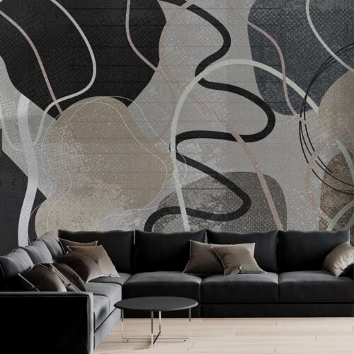 Papier peint Fade Signal gris noir multicolore pour mur intérieur