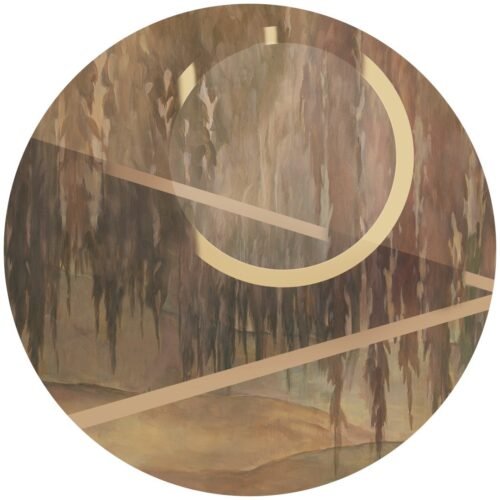 Papier peint mural cercle Willow 2 en toile autocollante