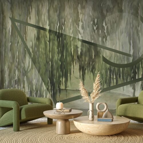 Papier peint Willow 3 vert multicolore pour murale