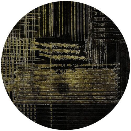 Papier peint mural cercle Lost In Matrix en toile autocollant