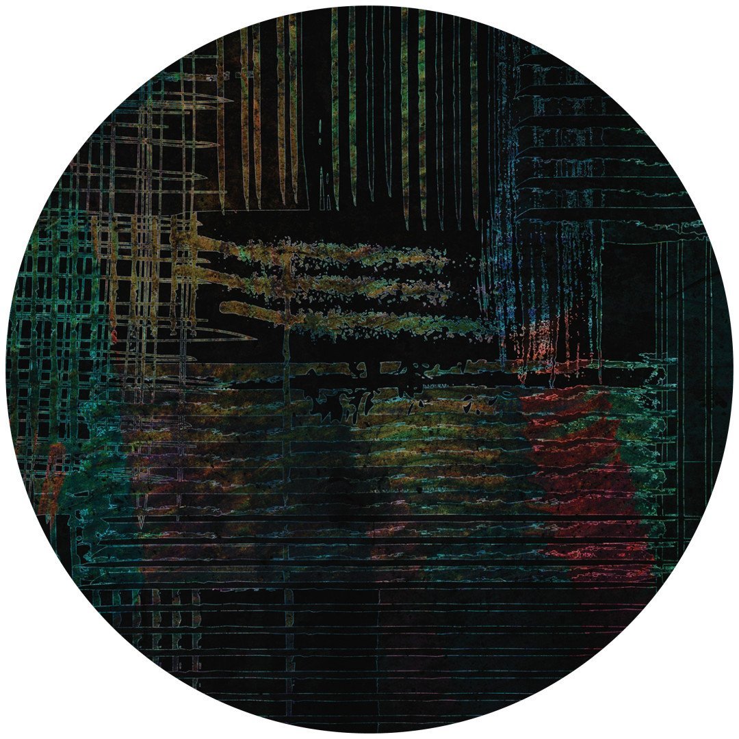 Papier peint cercle Lost In Matrix 2