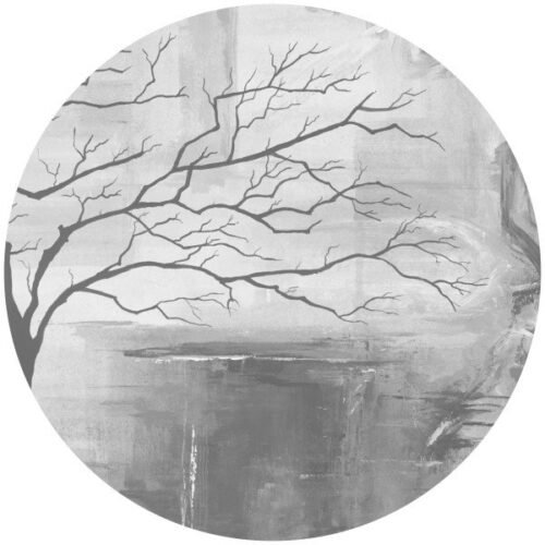 Papier peint autocollant cercle Shadow Crown 3, design décoratif mural