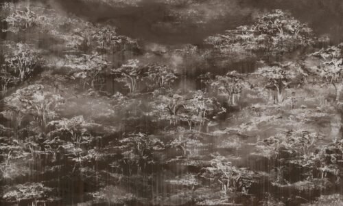 Papier peint Mist Grove 4 avec motif forestier détaillé