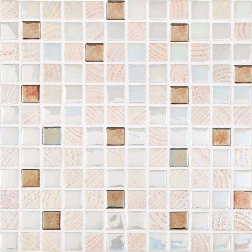 Carrelage verre SMX Californie Or Blanc Rose — vue ambiance