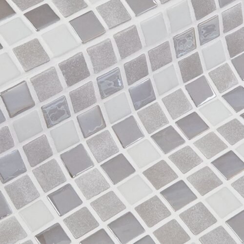 Carrelage verre SMX Monaco blanc gris argent pour murs et sols