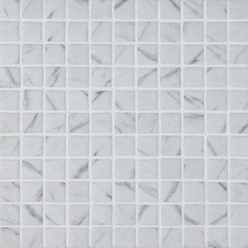Carrelage verre mat marbré Carrara pour murs et sols