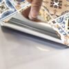 Lot de 20 carreaux 3D auto-adhésifs hexagonaux effet marbre bleu et blanc