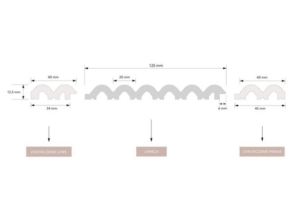 Profilé gauche Lamela L0401LTP Sereno Premium 270 cm