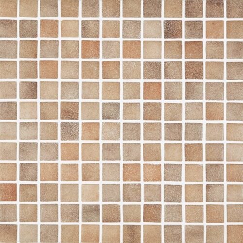 Carrelage en verre antidérapant teintes beige marron R11