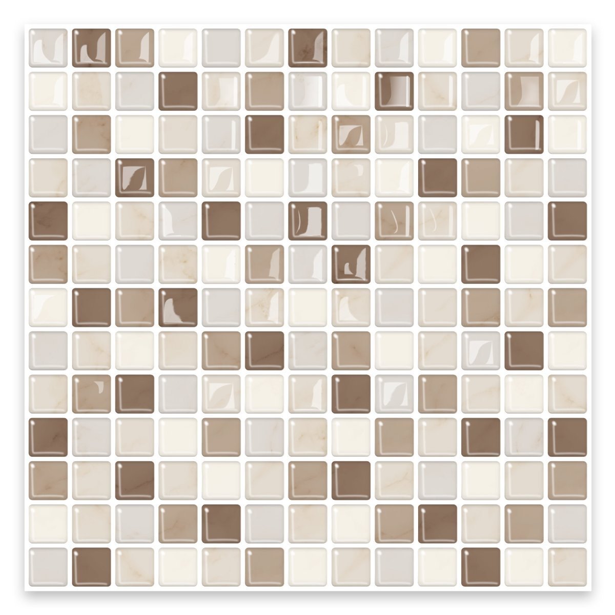 Lot de 20 Packs de Carreaux 3D Auto-Adhésifs couvrant 5,16 m²- Mosaïque dégradé beige élégant