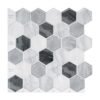 Lot de 20 carreaux 3D auto-adhésifs hexagonaux effet marbre