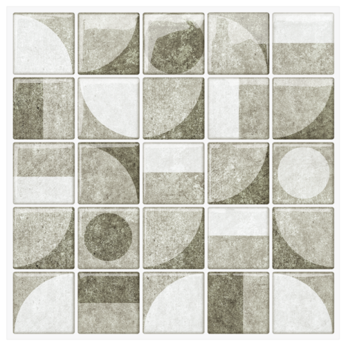 Lot de 20 carreaux 3D auto-adhésifs motifs géométriques gris texturés